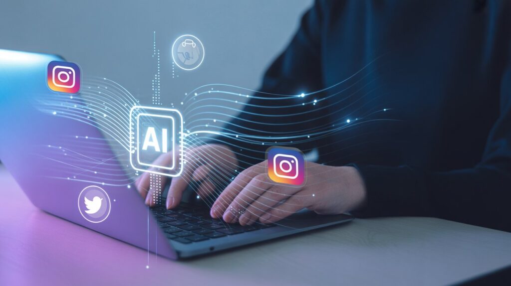 mmm odern AI and machine learning concept banner symbolizing automation and smart marketing strategies.