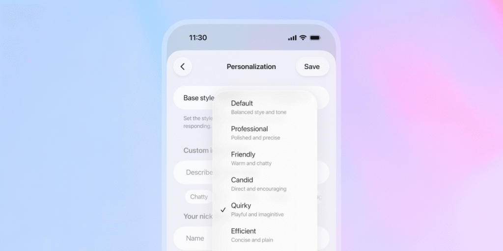 ChatGPT 5.1 AI model interface