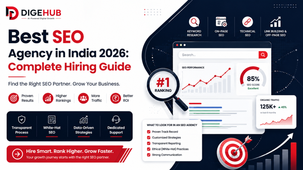 Best SEO Agency in India 2026 Complete Hiring Guide banner by Digehub