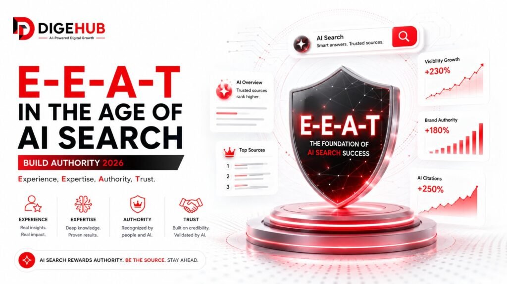 E-E-A-T AI search 2026 E-E-A-T AI search 2026 with authority signals, AI visibility, trust, and business growth insights.