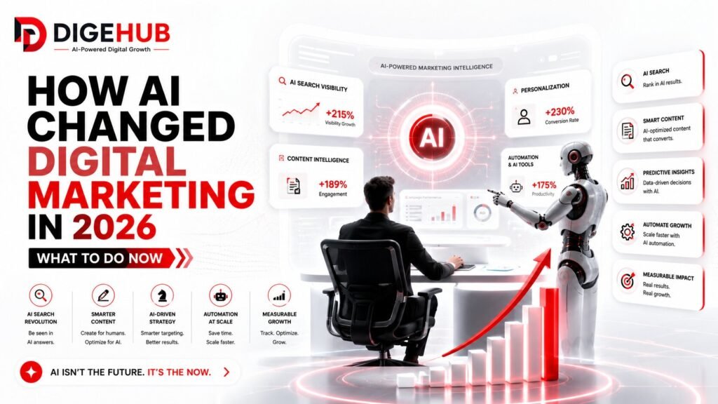 How AI changed digital marketing with AI search, automation, smarter content, and business growth.