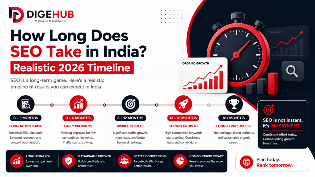 How Long Does SEO Take in India Realistic 2026 Timeline by Digehub